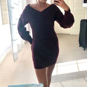 Maroon sweater dress